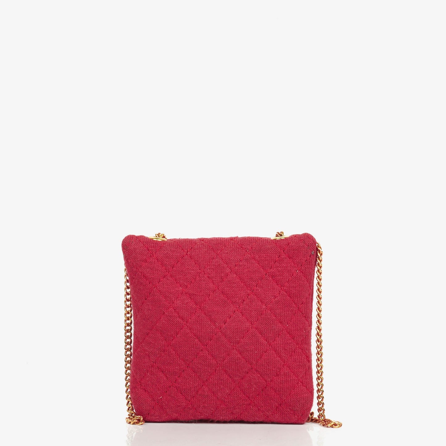 Chanel Micro Jersey Quilted Red Flap Bag