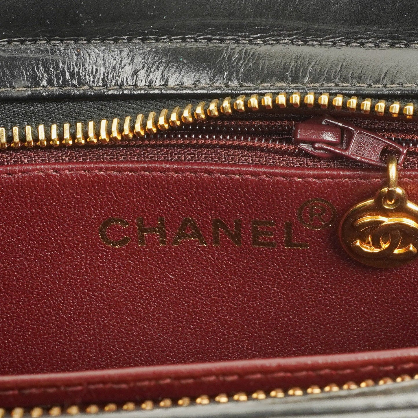 Chanel Black Patent Leather CC Logo Wrist Pouch