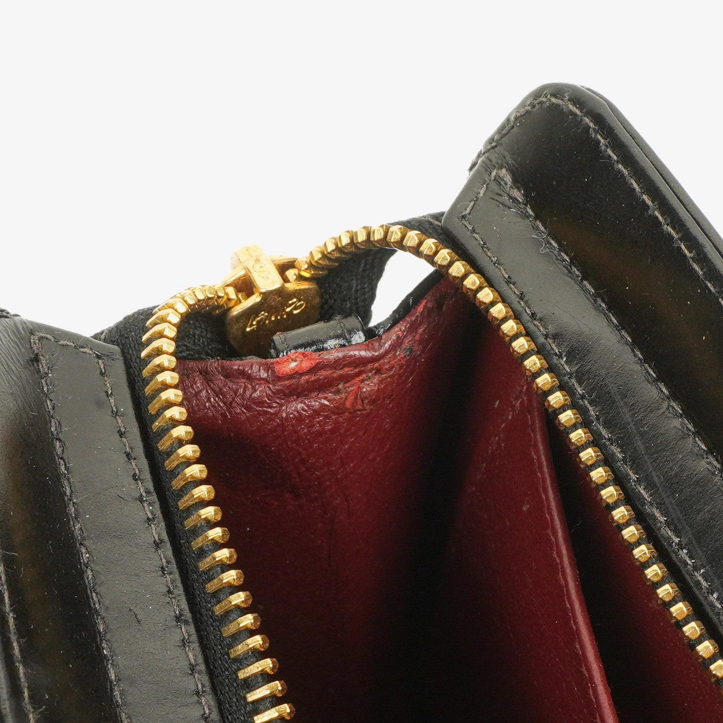 Chanel Black Patent Leather CC Logo Wrist Pouch