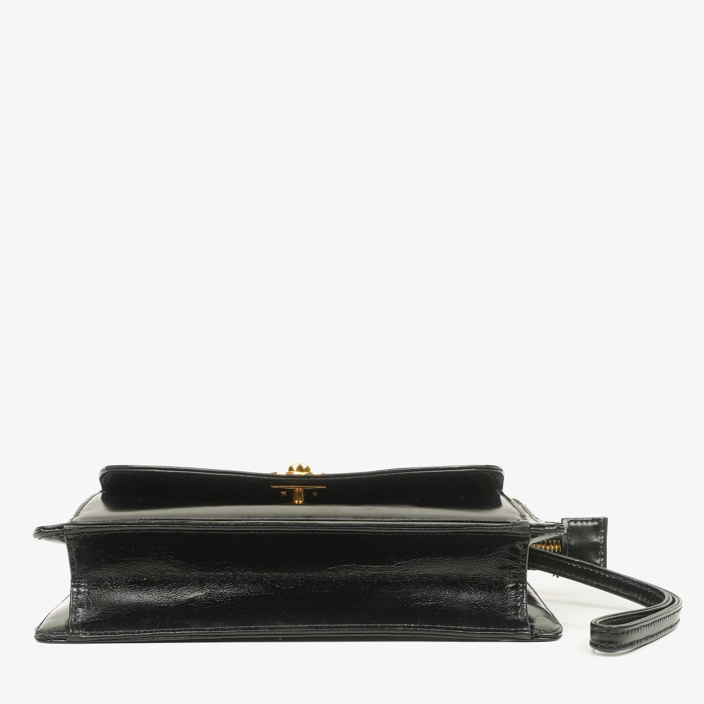 Chanel Black Patent Leather CC Logo Wrist Pouch