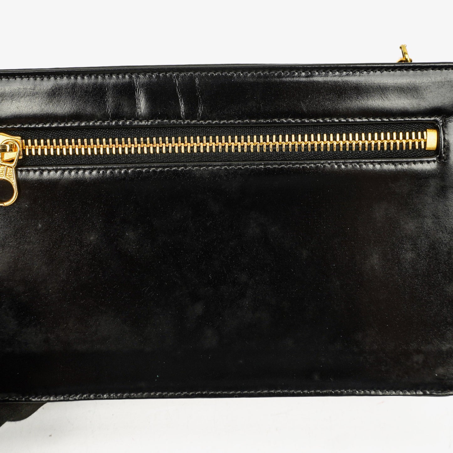 Chanel Black Patent Leather CC Logo Wrist Pouch
