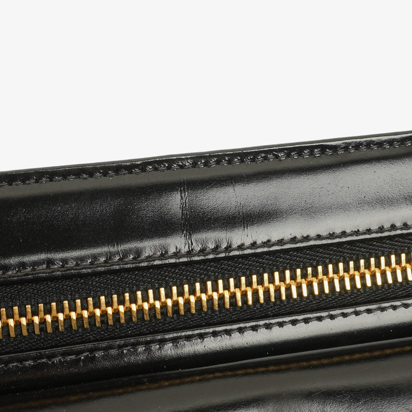 Chanel Black Patent Leather CC Logo Wrist Pouch