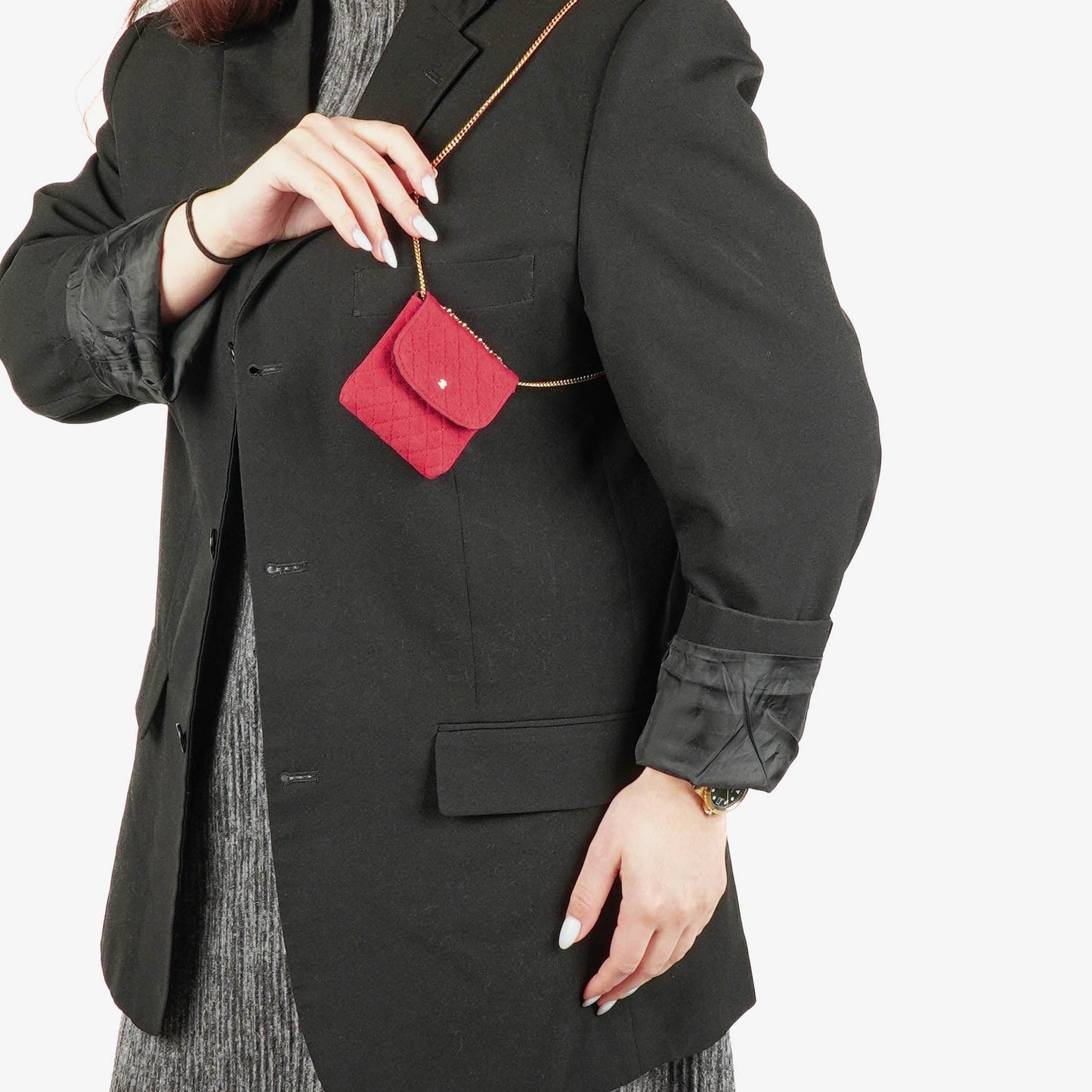 Chanel Micro Jersey Quilted Red Flap Bag
