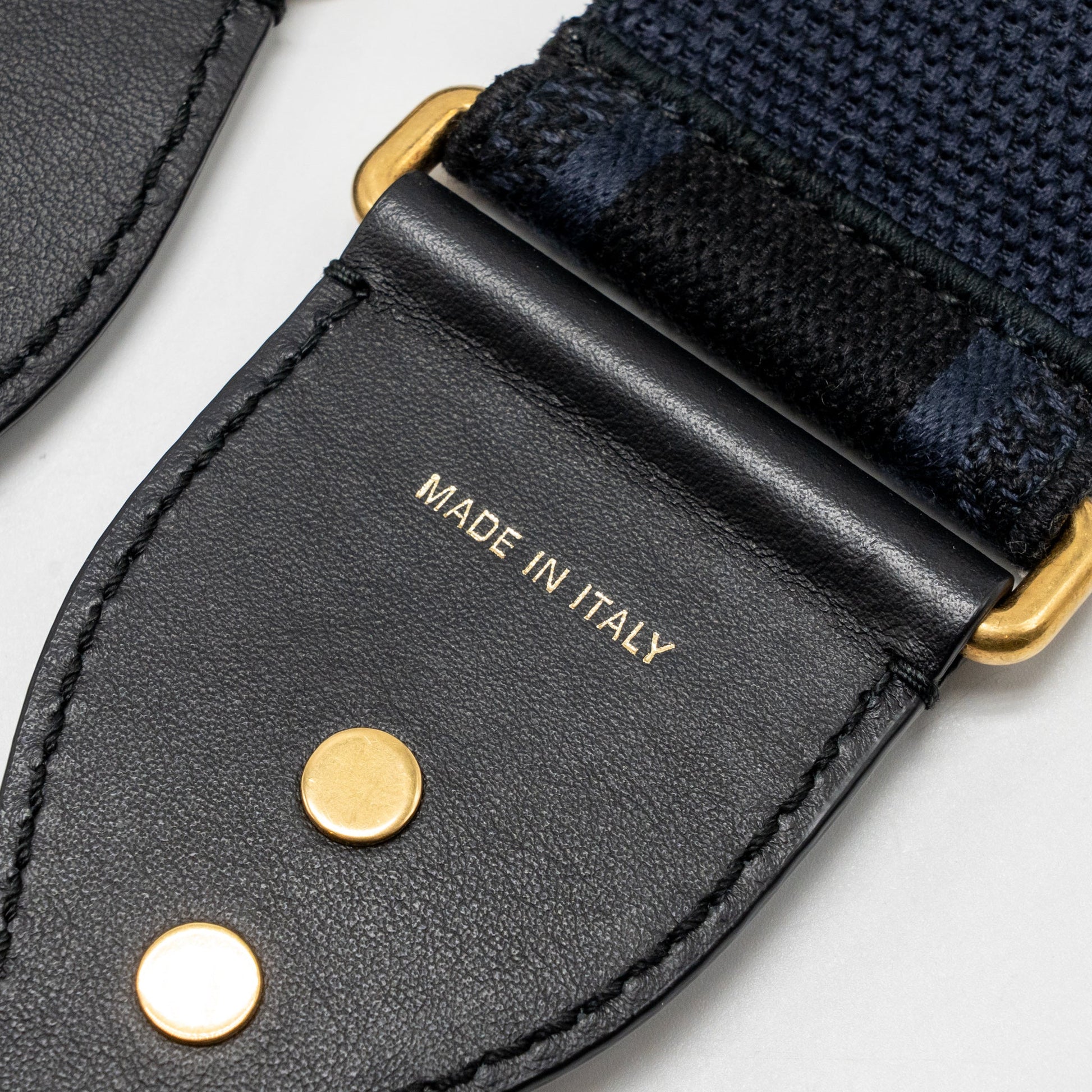 Dior Shoulder strap fabric / leather dark blue / black