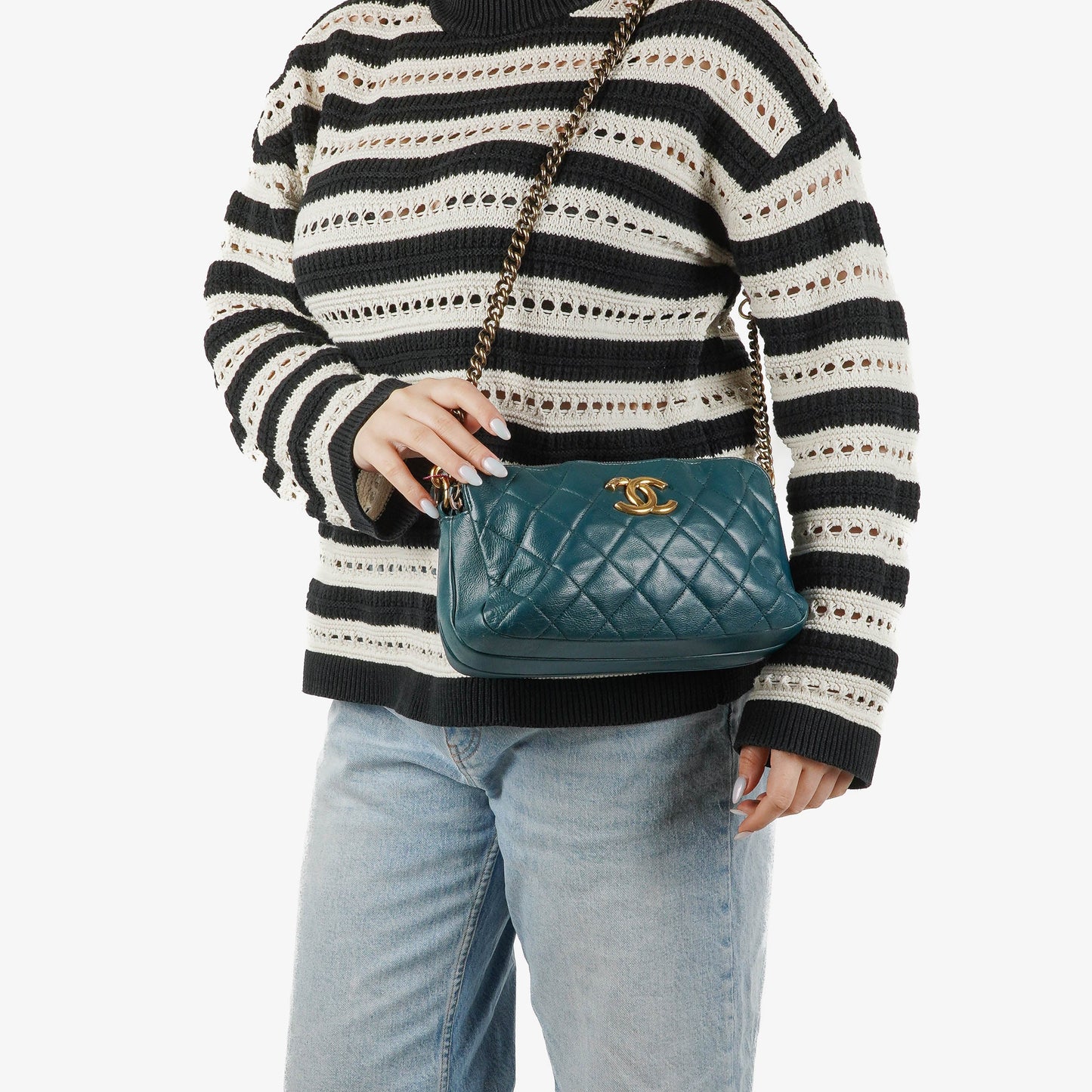 Chanel Crown CC Double Zip Quilted Leather Bag