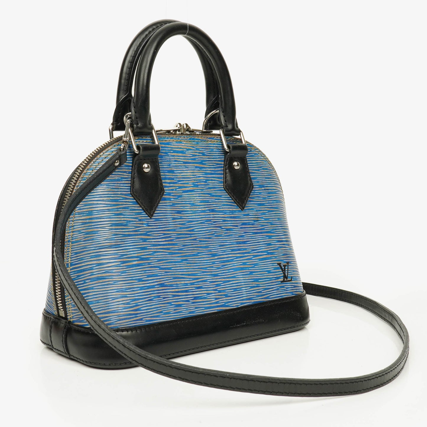 Louis Vuitton Alma BB Blue Denim EPI Leather Handbag