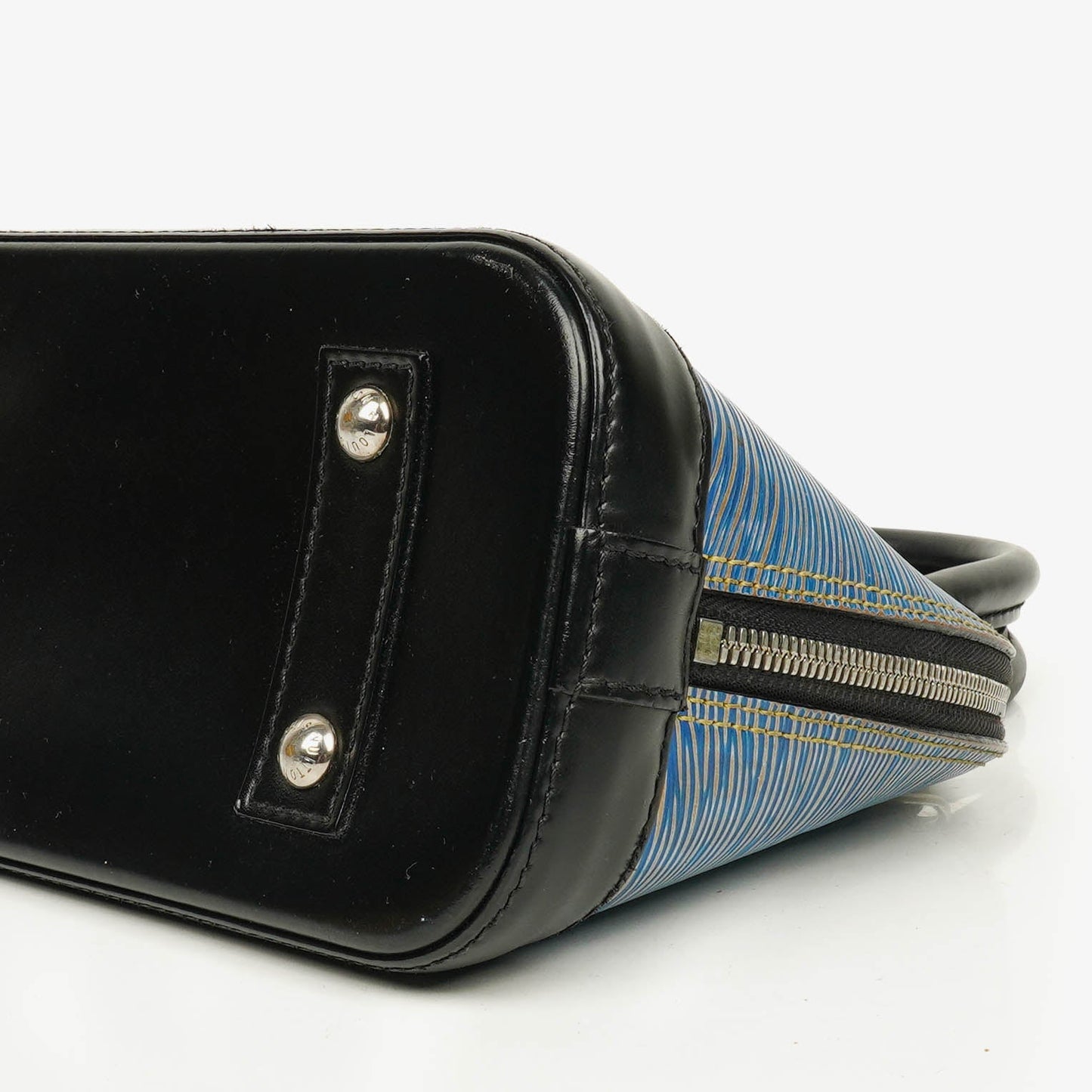 Louis Vuitton Alma BB Blue Denim EPI Leather Handbag