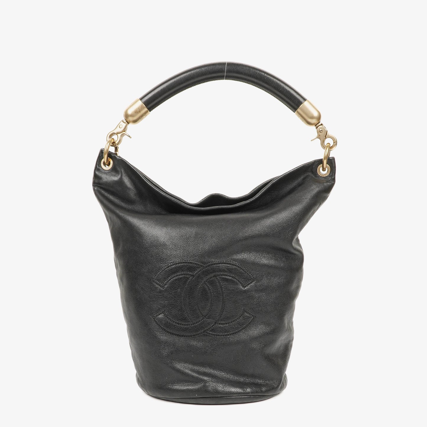 Chanel CC Black Calfskin Bucket Bag