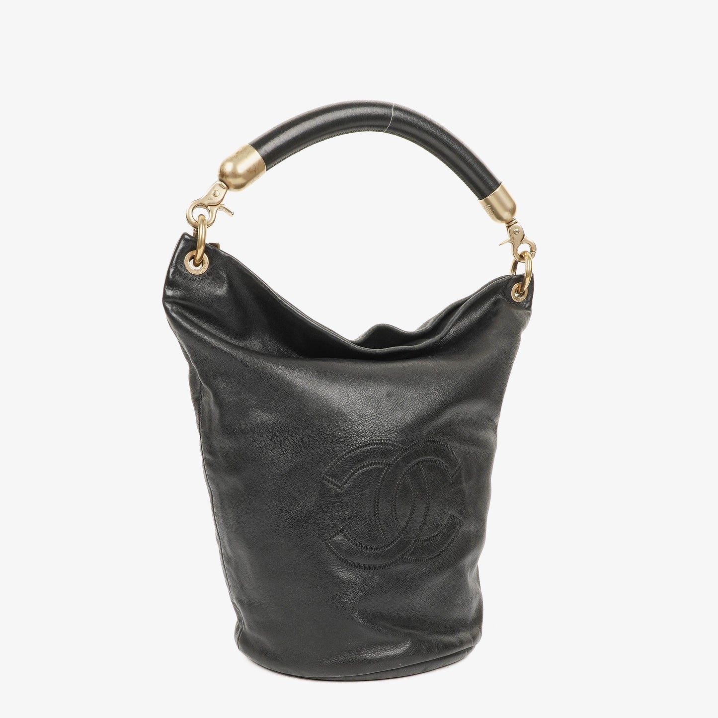 Chanel CC Black Calfskin Bucket Bag