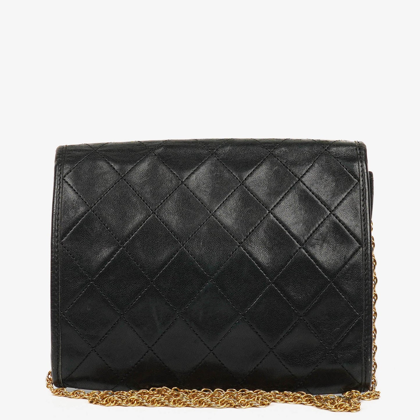 Chanel Black Mini Flap Bag Quilted Lambskin With 24K Gold-Plated Hardware