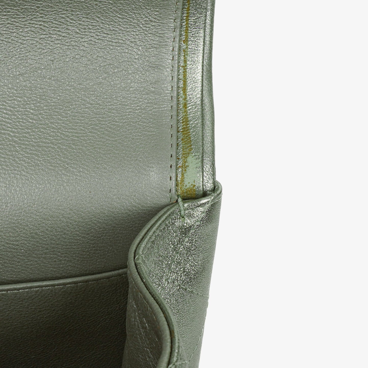 Chanel Classic Metallic Green Quilted Lambskin Jumbo Double Flap Bag