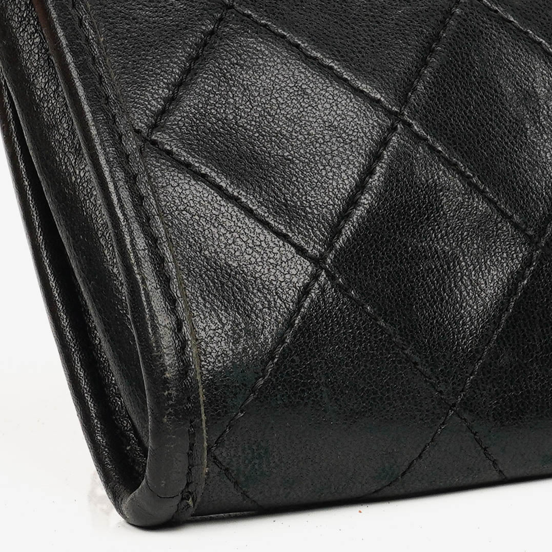 Chanel Black Mini Flap Bag Quilted Lambskin With 24K Gold-Plated Hardware