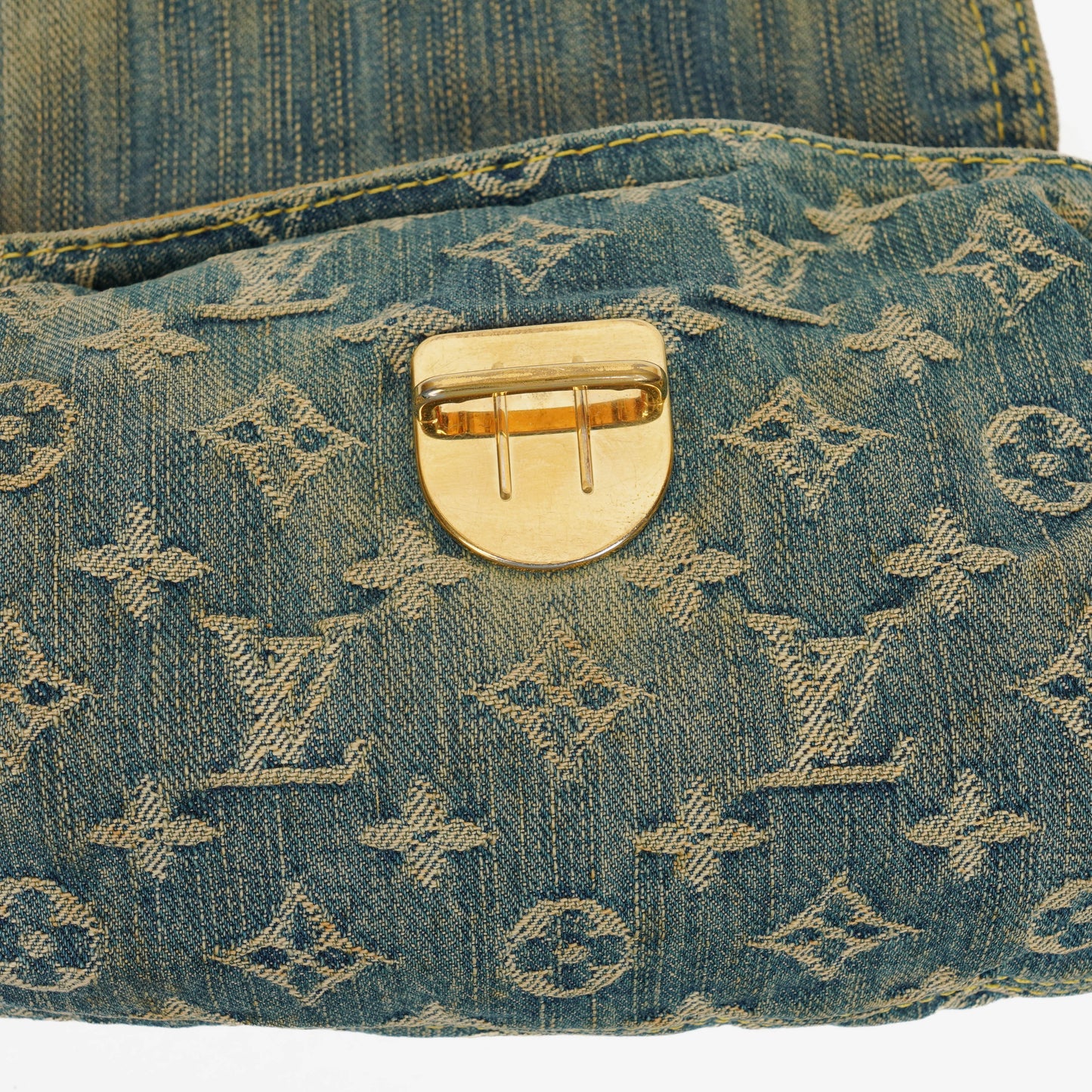 Louis Vuitton Blue Denim Mini Pleaty Monogram Bag