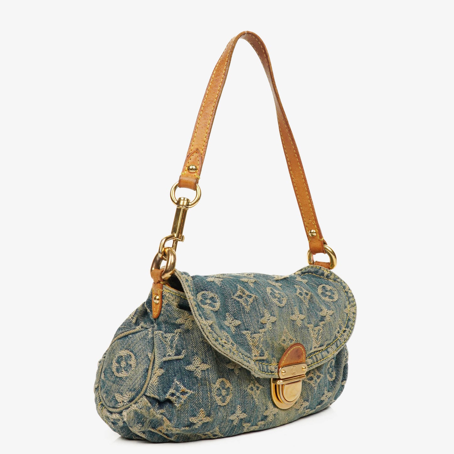 Louis Vuitton Blue Denim Mini Pleaty Monogram Bag