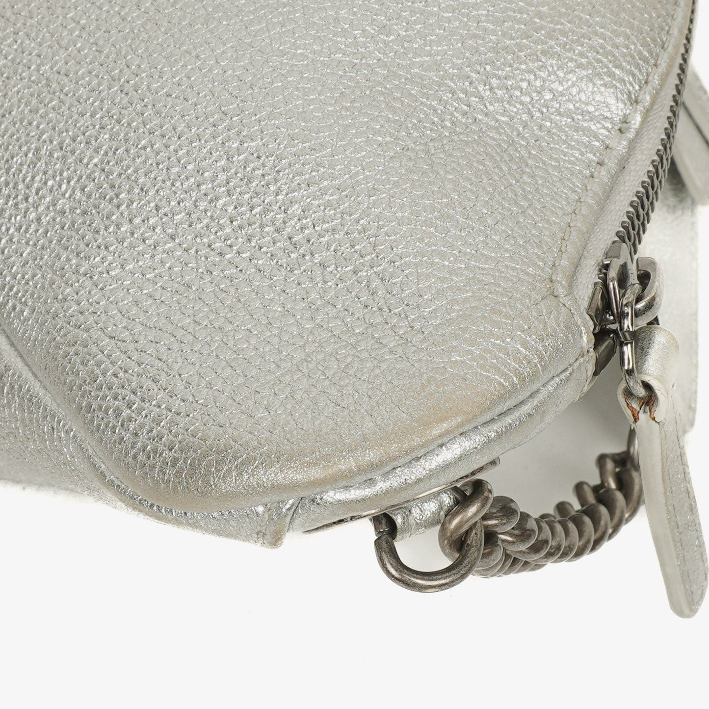 Chanel Silver Metallic Grained Calfskin Casual Rock Waist Bag