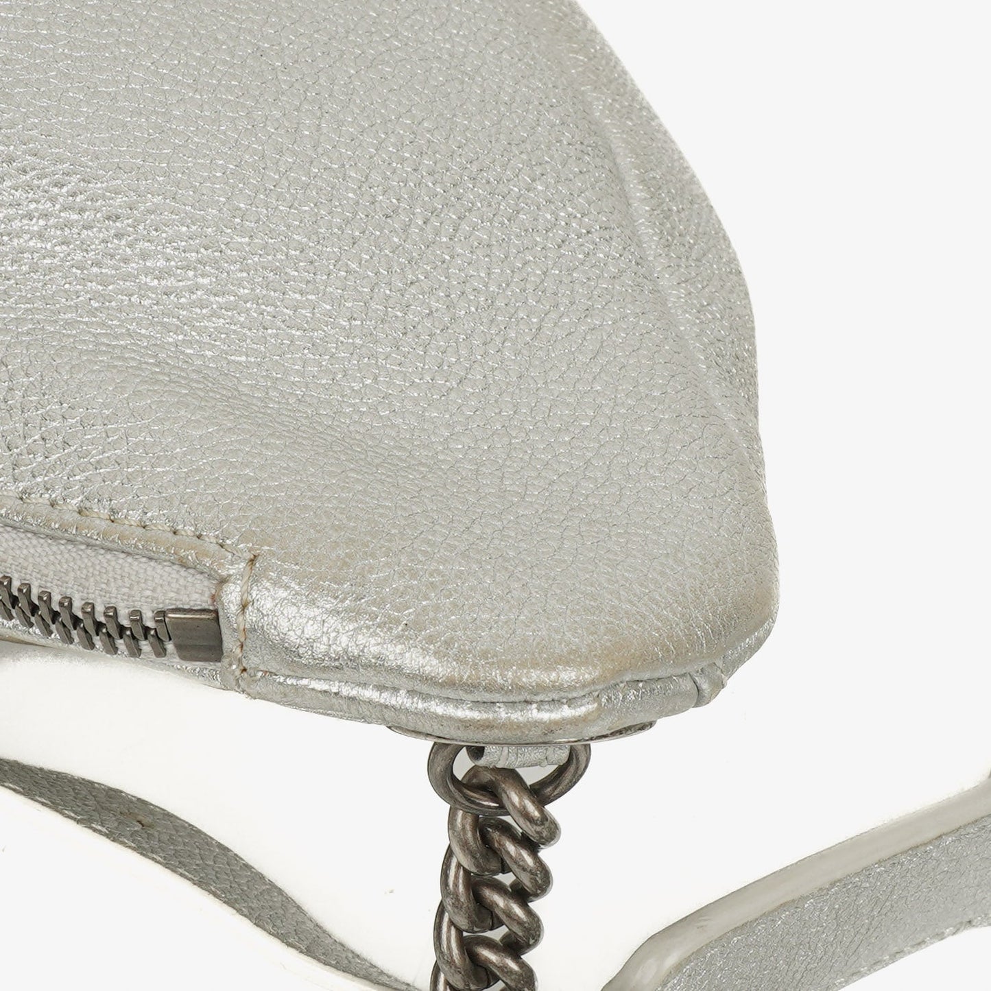 Chanel Silver Metallic Grained Calfskin Casual Rock Waist Bag