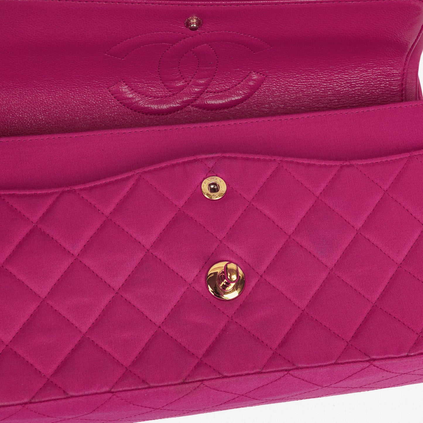 Chanel Classic  Double Flap Bag Fuchsia Pink 24K Gold-Plated Hardware