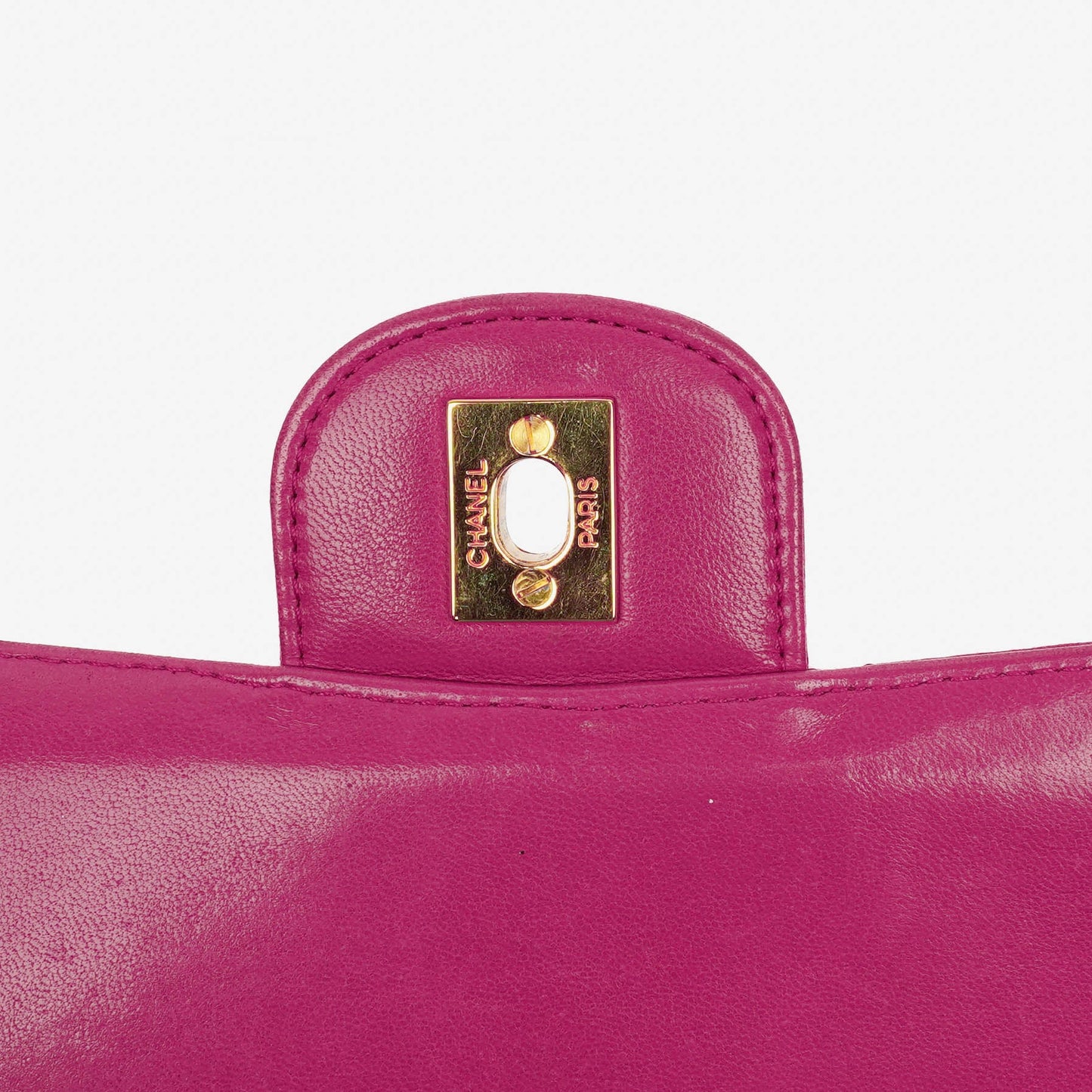 Chanel Classic  Double Flap Bag Fuchsia Pink 24K Gold-Plated Hardware