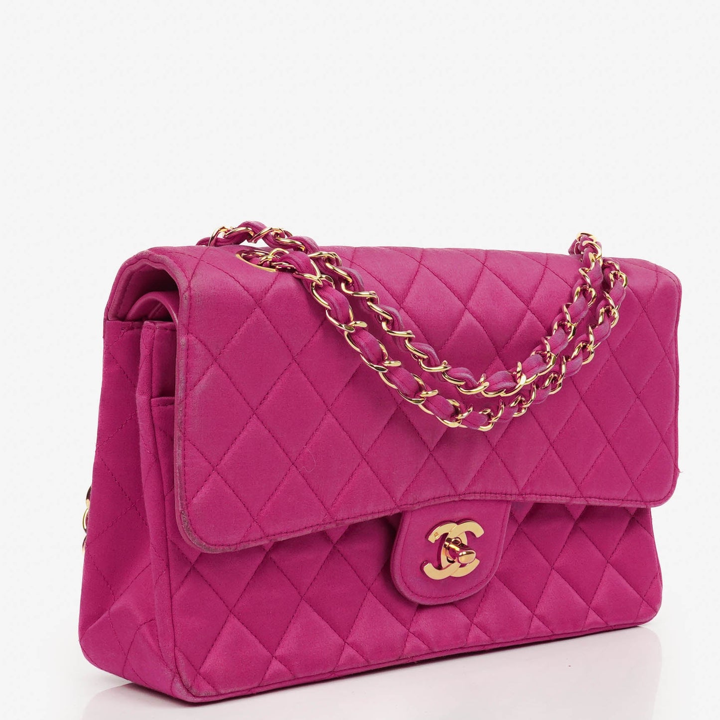 Chanel Classic  Double Flap Bag Fuchsia Pink 24K Gold-Plated Hardware