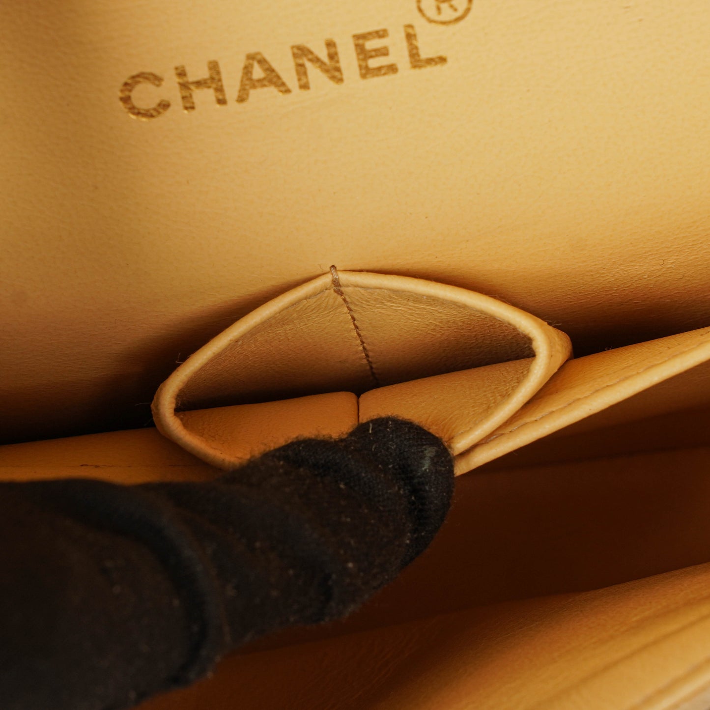 Chanel Medium Classic  Double Flap Bag Beige Suede 24K Gold-Plated Hardware