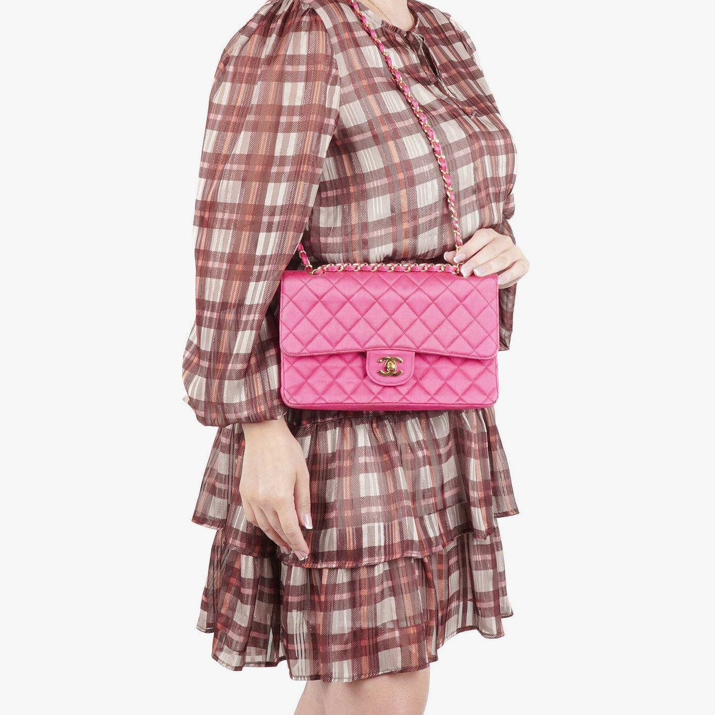 Chanel Classic  Double Flap Bag Fuchsia Pink 24K Gold-Plated Hardware