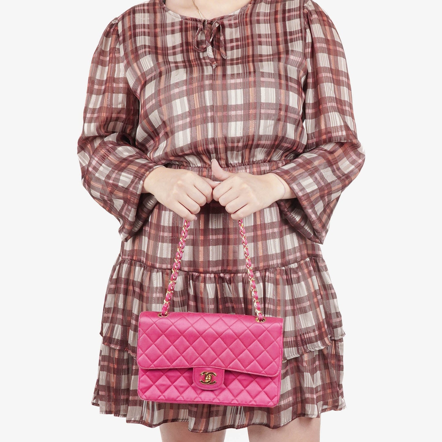 Chanel Classic  Double Flap Bag Fuchsia Pink 24K Gold-Plated Hardware