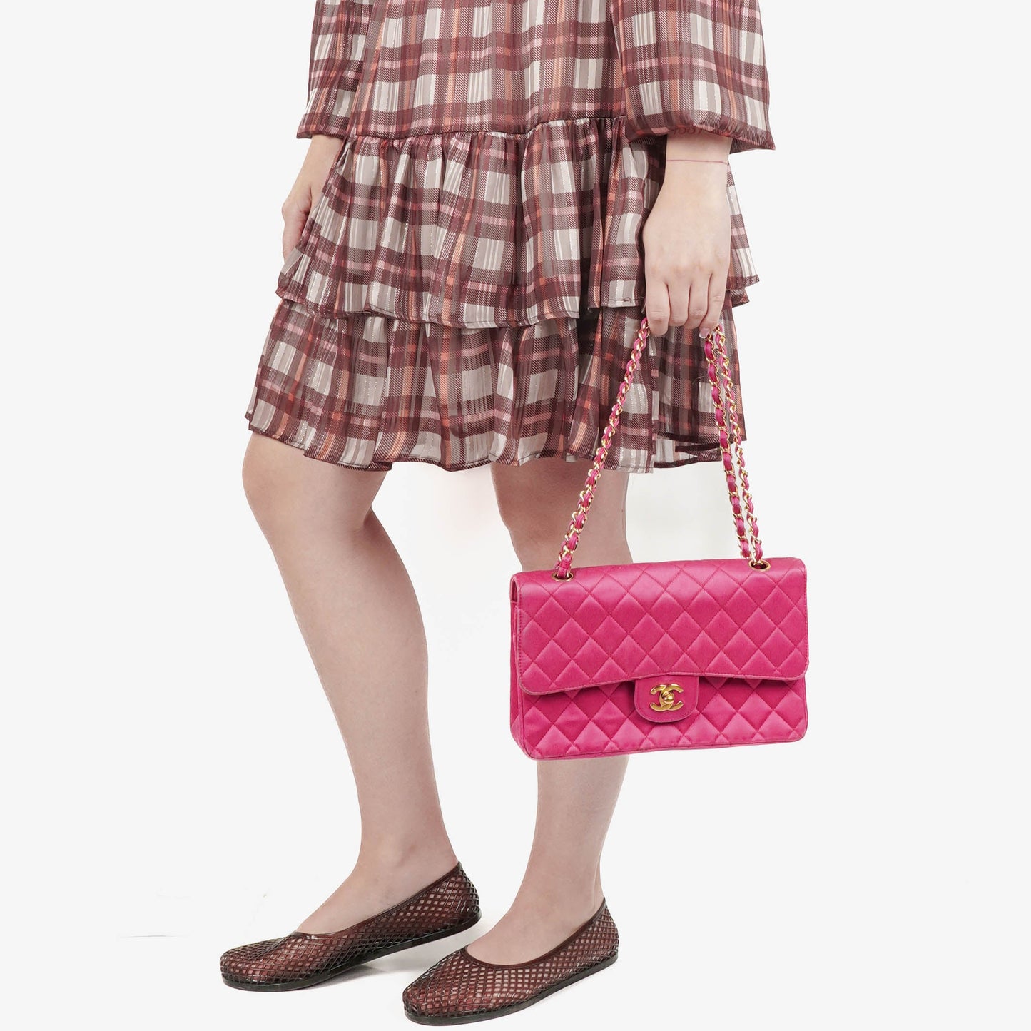 Chanel Classic  Double Flap Bag Fuchsia Pink 24K Gold-Plated Hardware