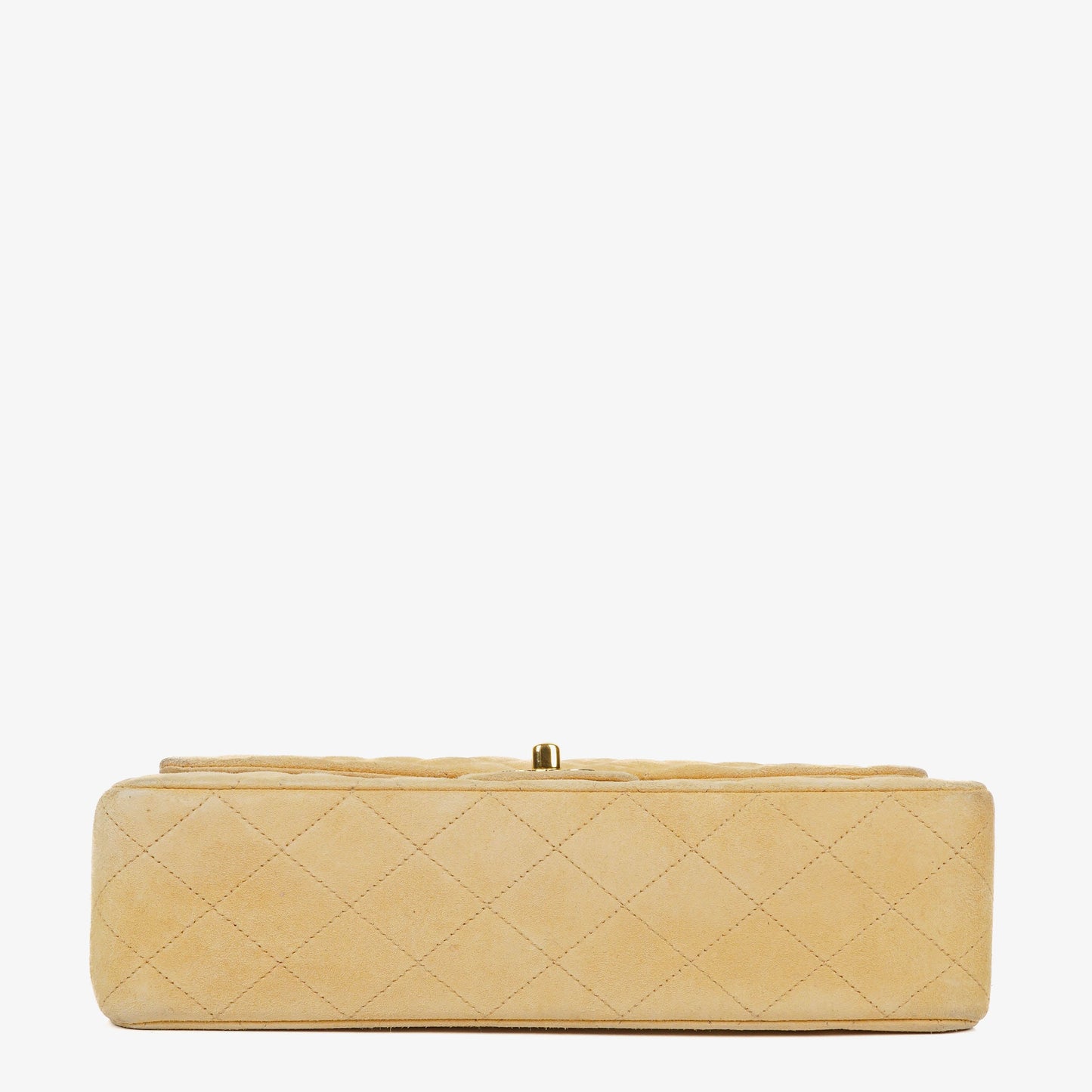 Chanel Medium Classic  Double Flap Bag Beige Suede 24K Gold-Plated Hardware