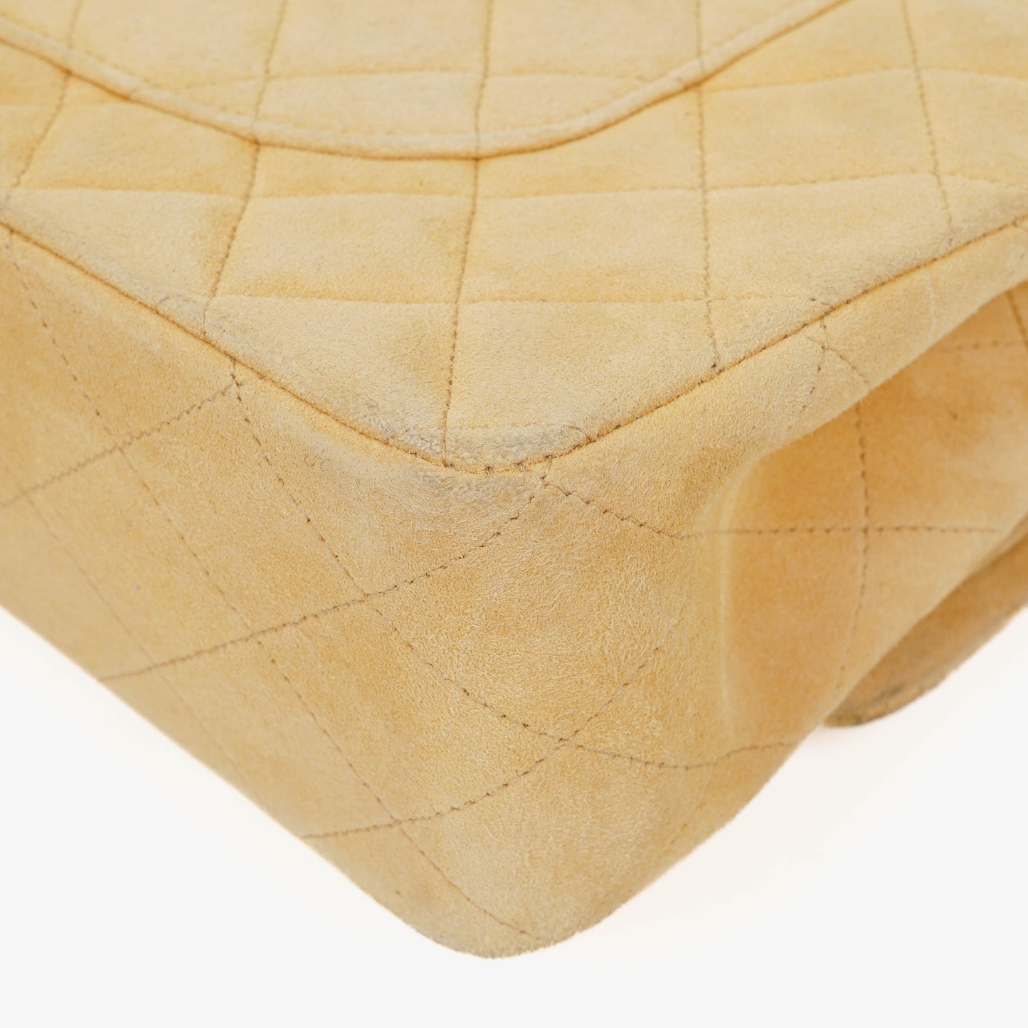 Chanel Medium Classic  Double Flap Bag Beige Suede 24K Gold-Plated Hardware