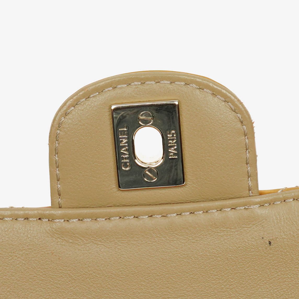 Chanel Double Flap Bag Yellow Quilted Patent Leather With Silver-Tone Hardware