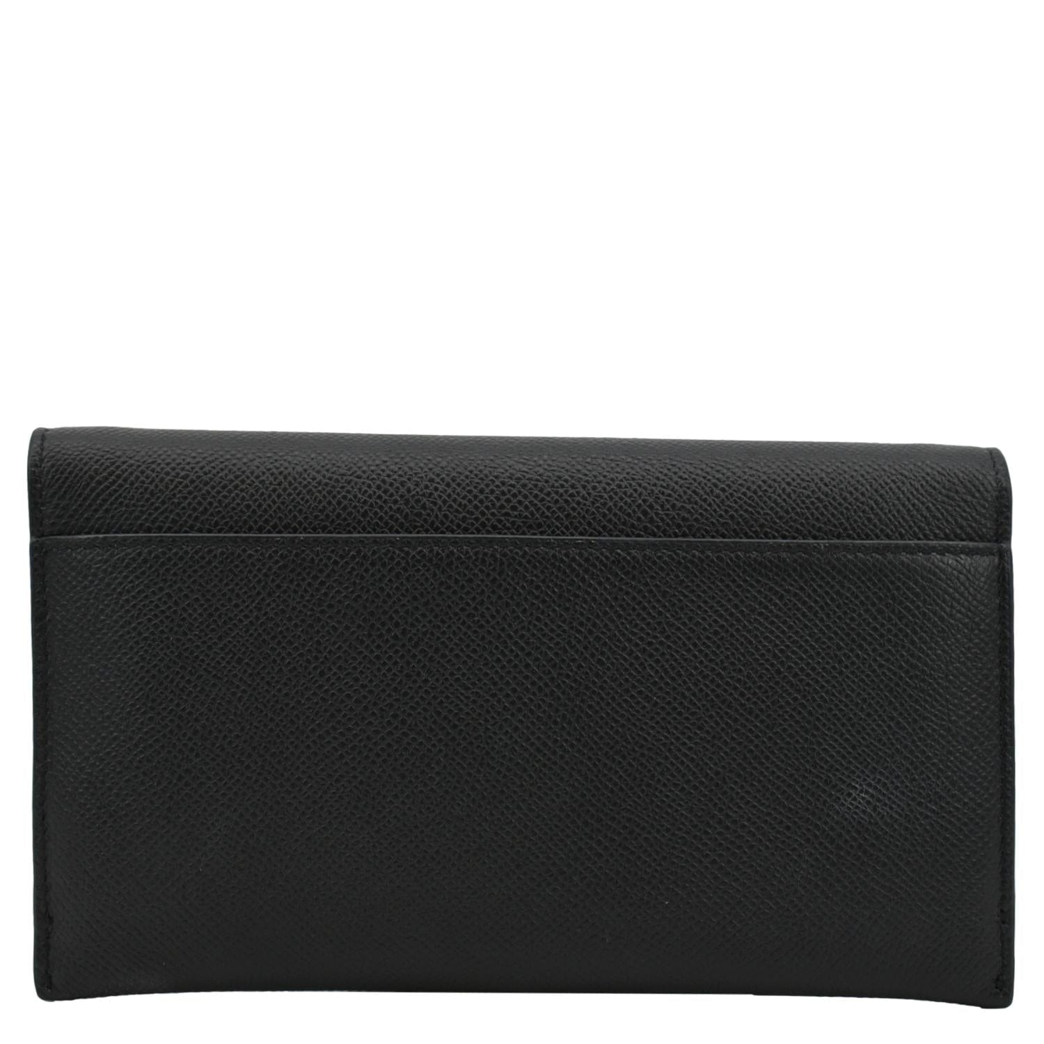 CHRISTIAN DIOR Long Saddle Leather Crossbody Chain Wallet Black