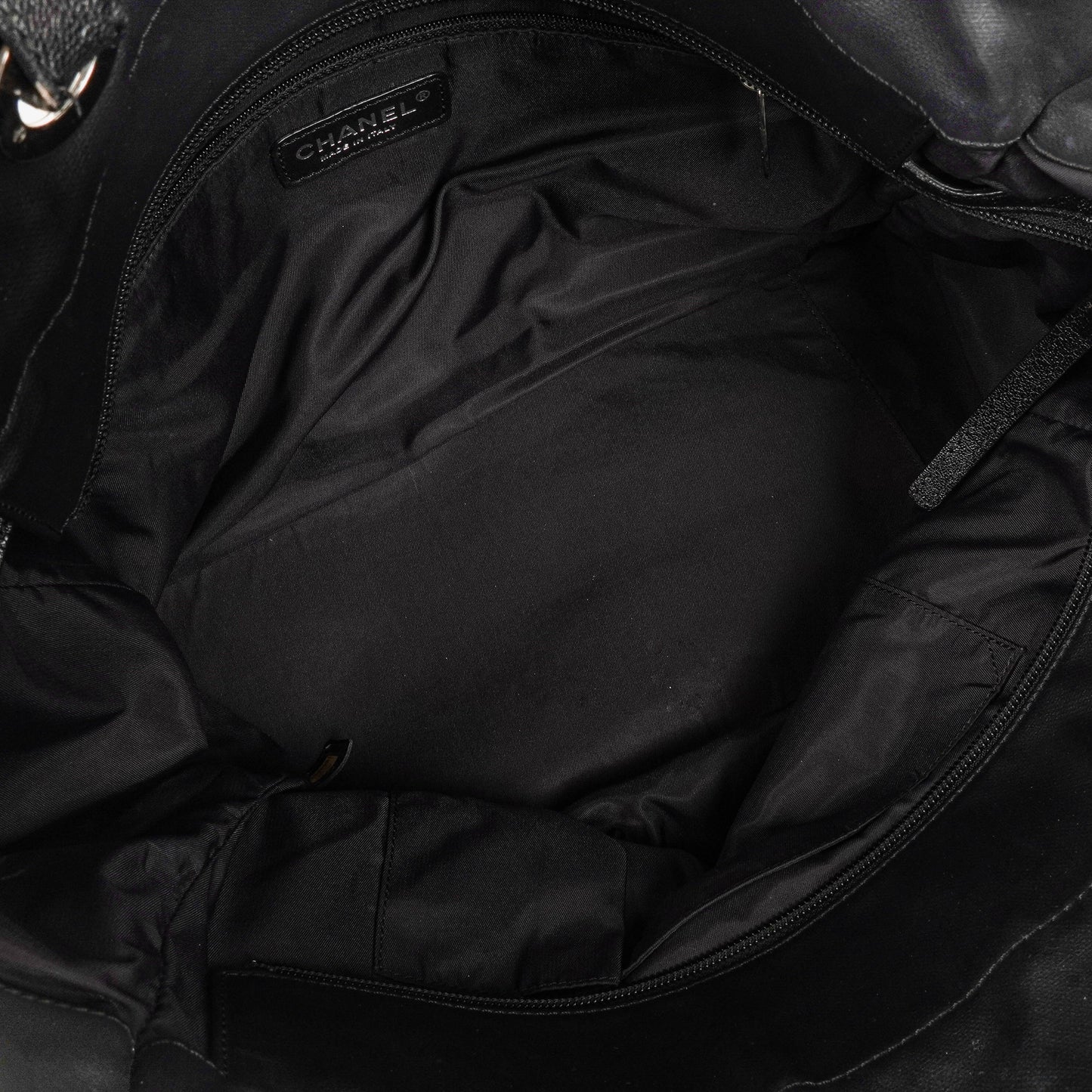Chanel Paris-Biarritz Black Quilted Coated Canvas Grand Shopping Tote Bag