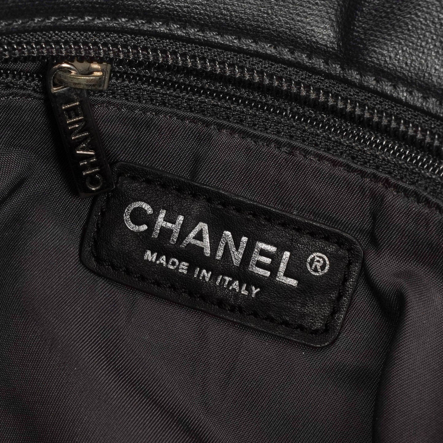 Chanel Paris-Biarritz Black Quilted Coated Canvas Grand Shopping Tote Bag