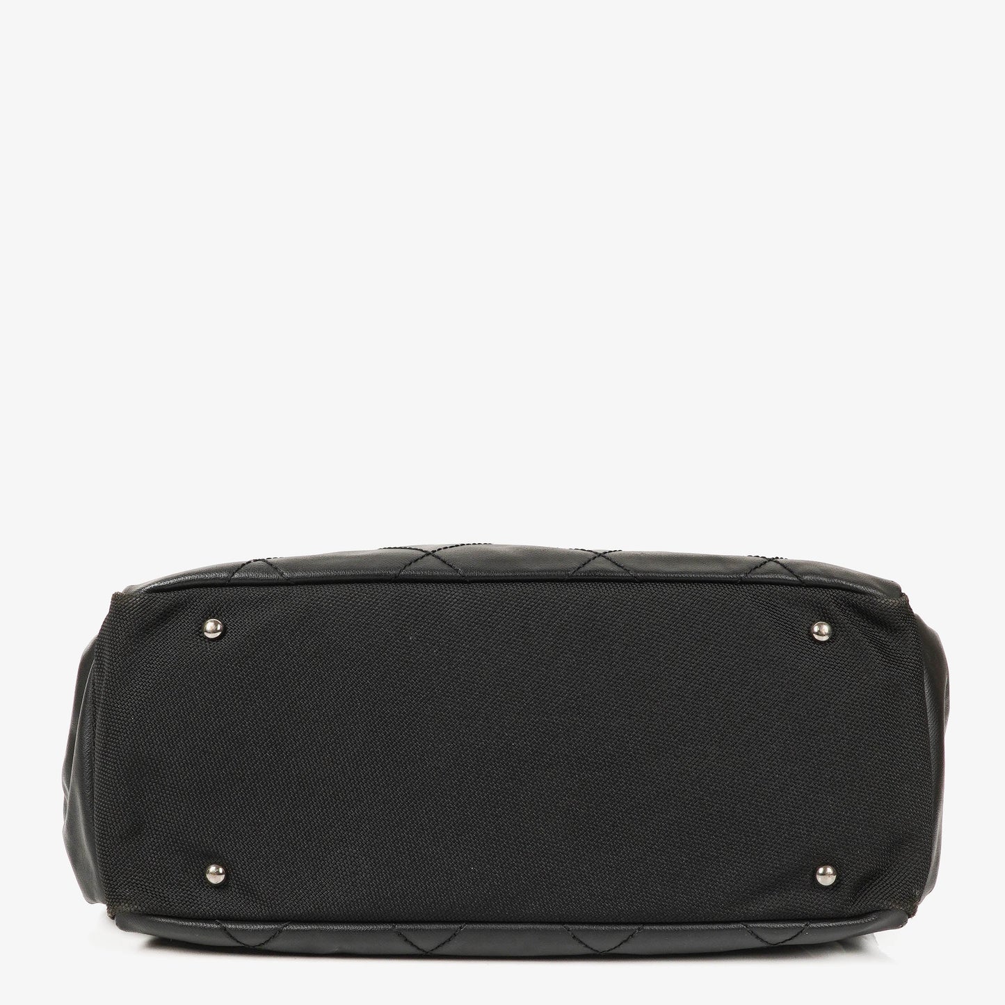 Chanel Paris-Biarritz Black Quilted Coated Canvas Grand Shopping Tote Bag