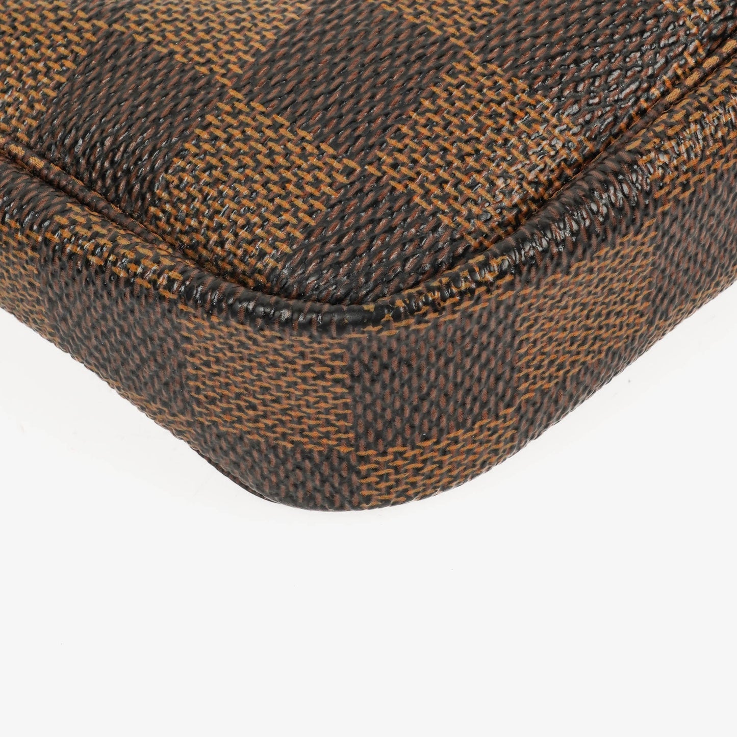 Louis Vuitton Pochette Accessoires Damier Ebene Canvas Clutch Handbag