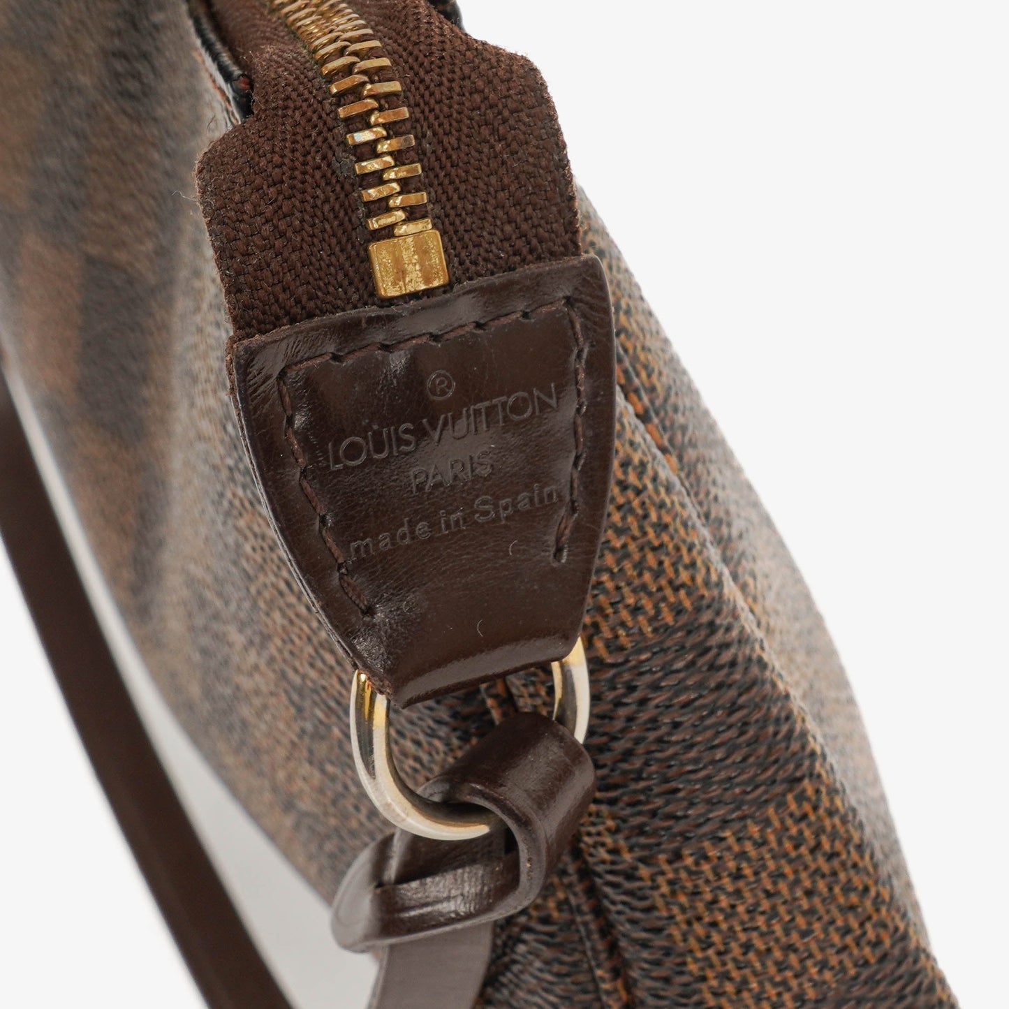 Louis Vuitton Pochette Accessoires Damier Ebene Canvas Clutch Handbag