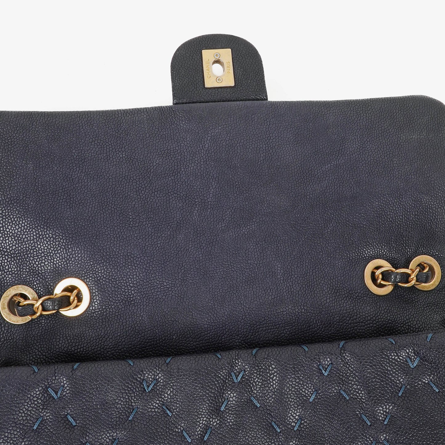 Chanel Wild Stitch Navy Caviar Single Flap