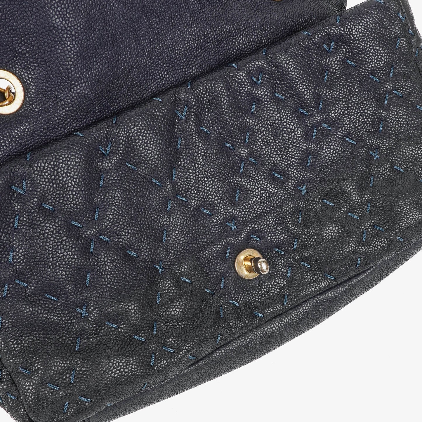 Chanel Wild Stitch Navy Caviar Single Flap