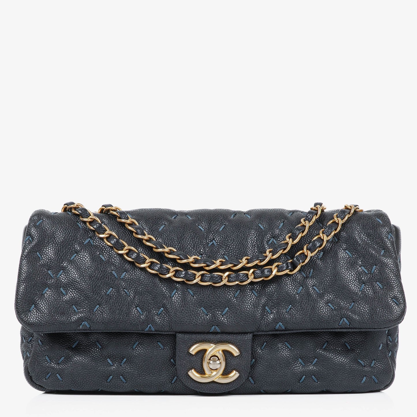Chanel Wild Stitch Navy Caviar Single Flap