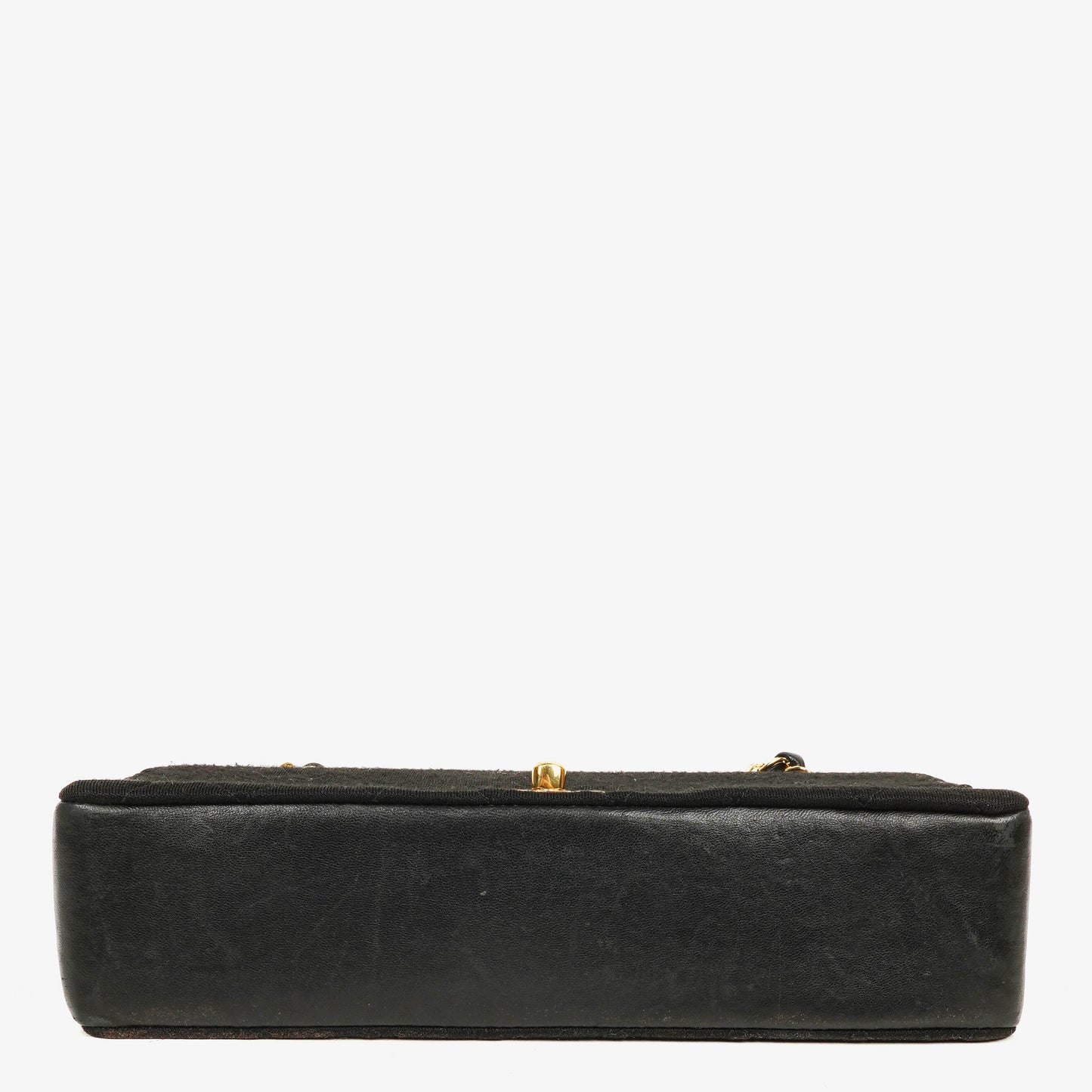 Chanel Medium Classic Double Flap Bag Black Quilted Jersey With 24K Gold-Plated Hardware