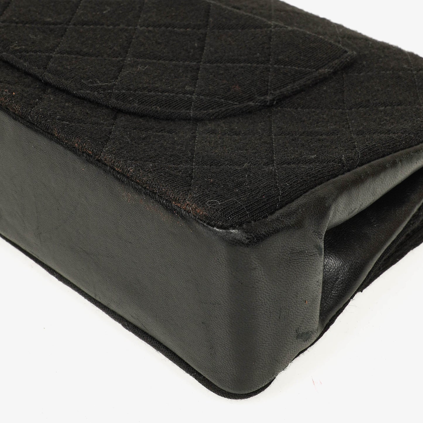 Chanel Medium Classic Double Flap Bag Black Quilted Jersey With 24K Gold-Plated Hardware