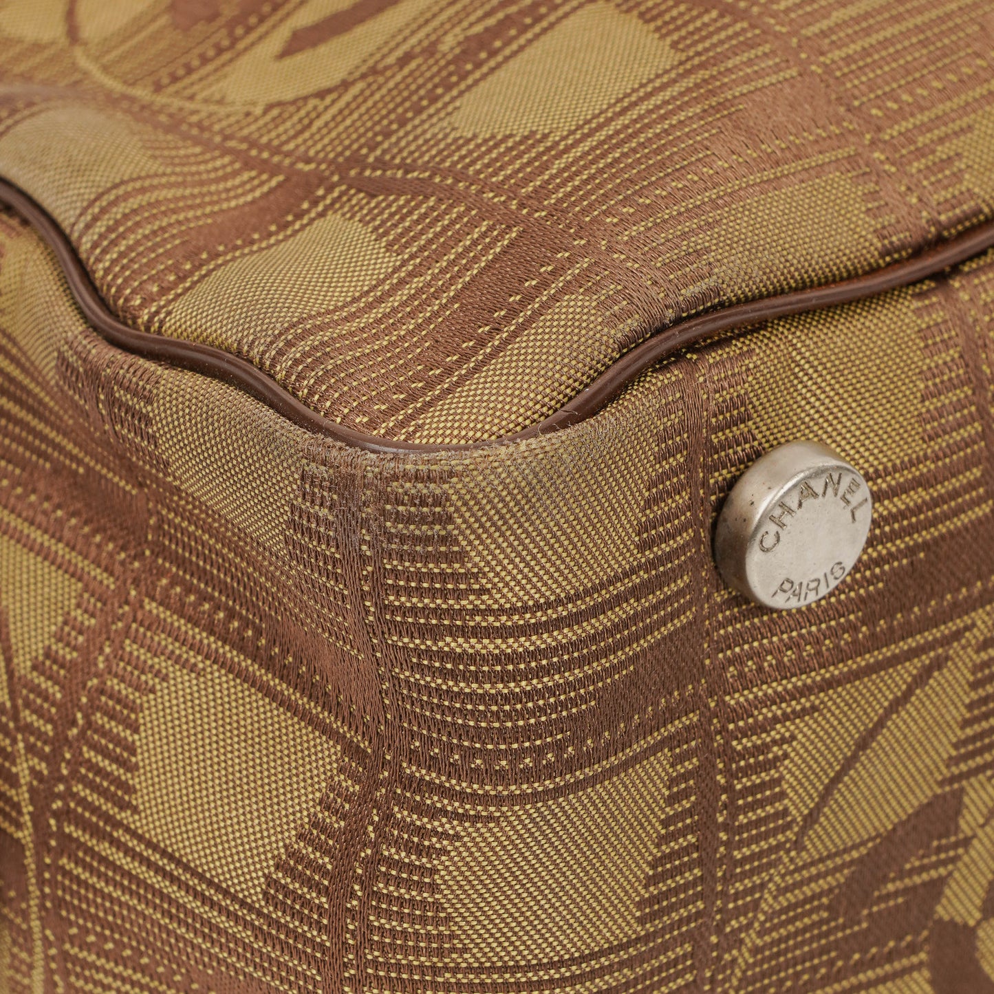 Chanel Beige New Travel Line Nylon Mini Boston Bag