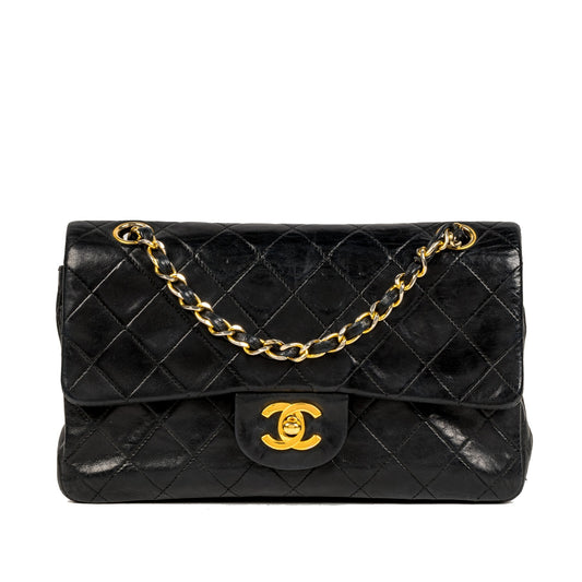 Chanel Classic Flap Lambskin Black Shoulder Bag Style 263