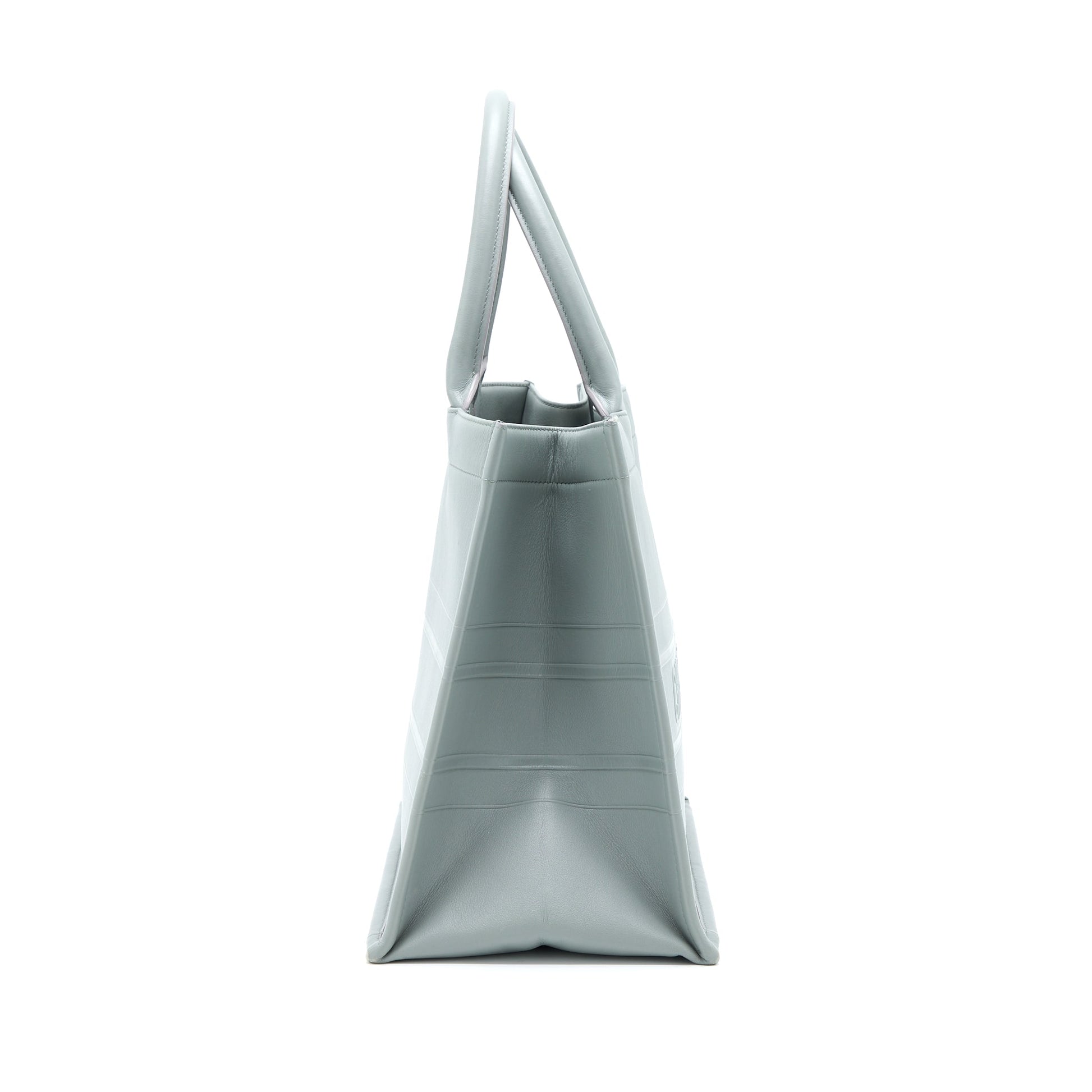 Dior Medium Book Tote Embossed Calfskin Grey