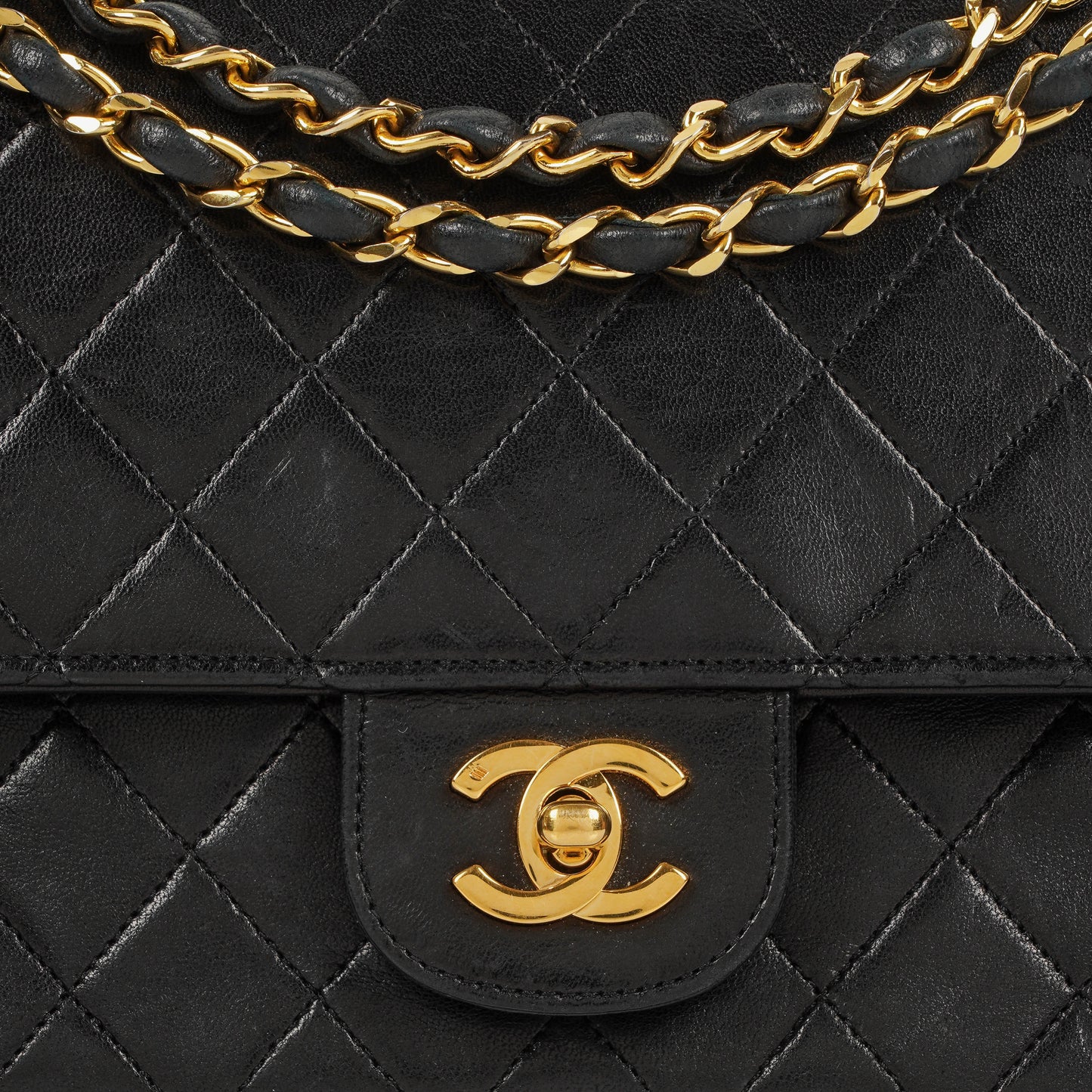 Chanel  Medium Classic Double Flap Bag Black Quilted Leather 24K Gold-Plated Hardware