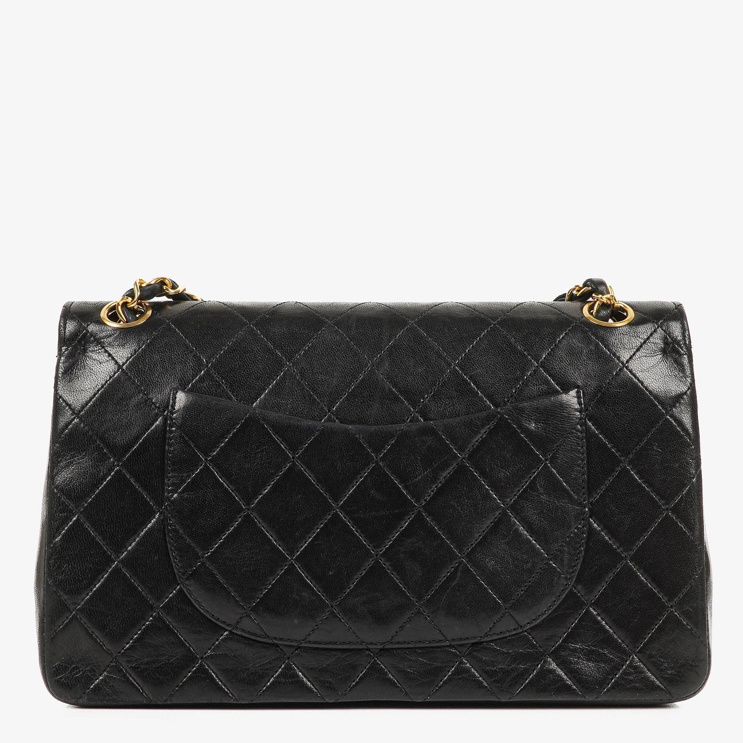 Chanel  Medium Classic Double Flap Bag Black Quilted Leather 24K Gold-Plated Hardware