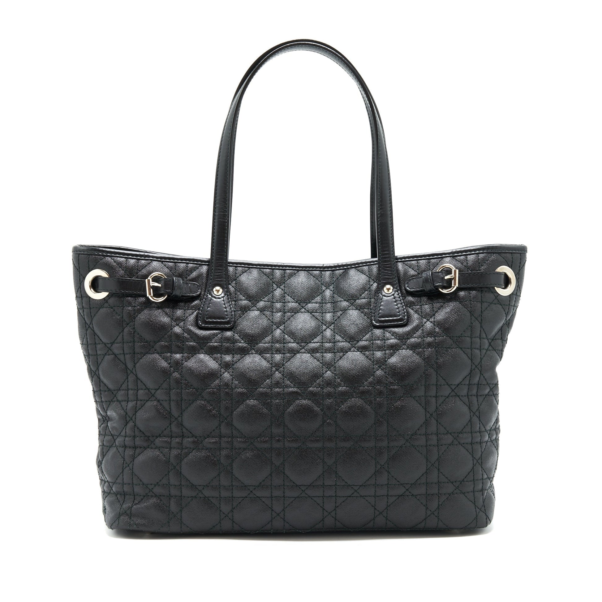 Dior Lady Dior Tote Purse Canvas Black