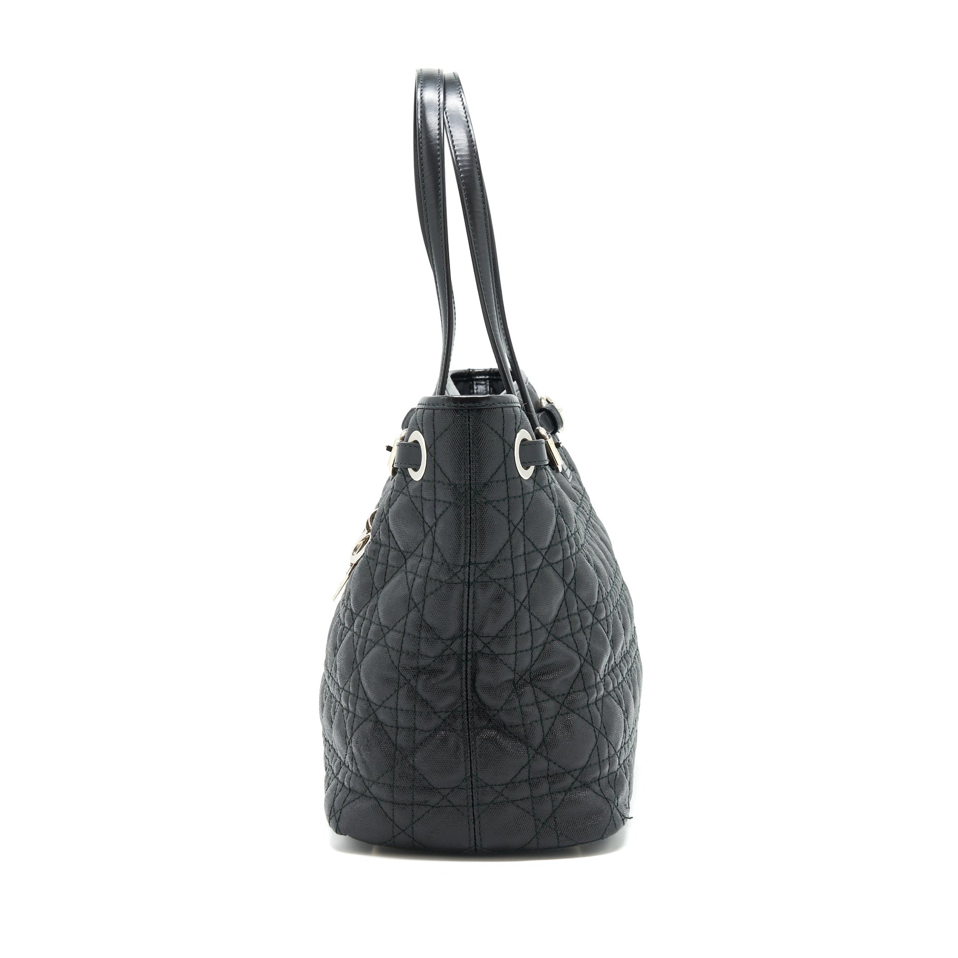 Dior Lady Dior Tote Purse Canvas Black