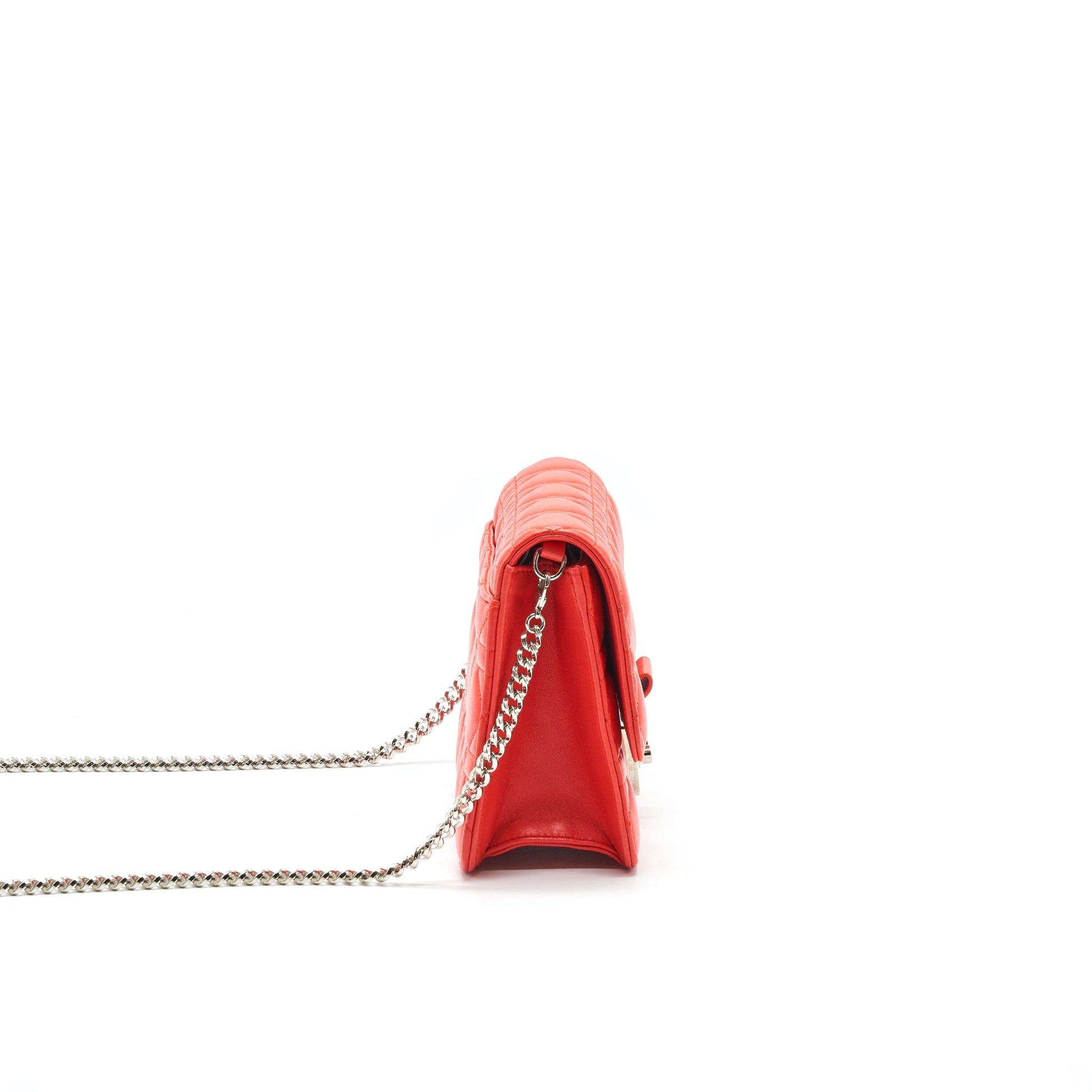 Dior Miss Dior Pouch with Chain Poppy Orange