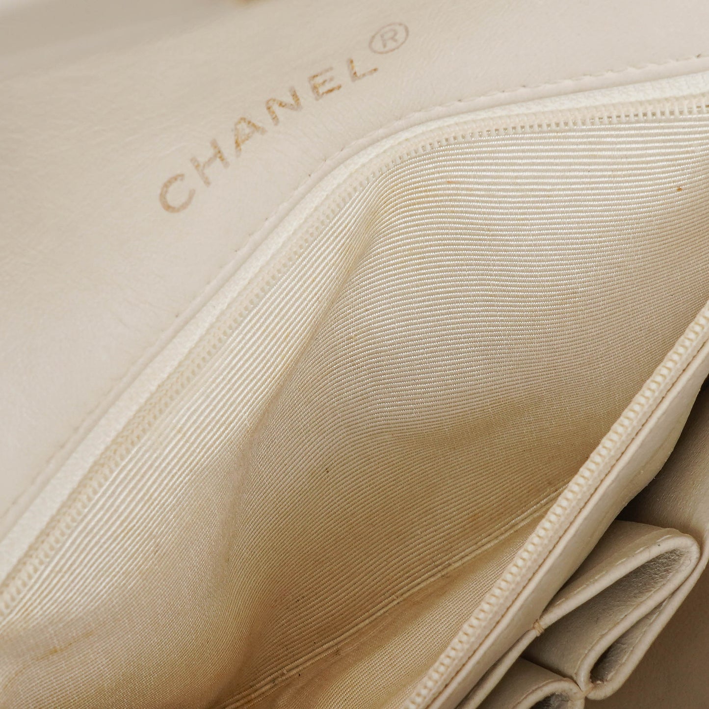 Chanel Small Classic White Quilted Lambskin Full Flap With 24K Gold-Plated Hardware